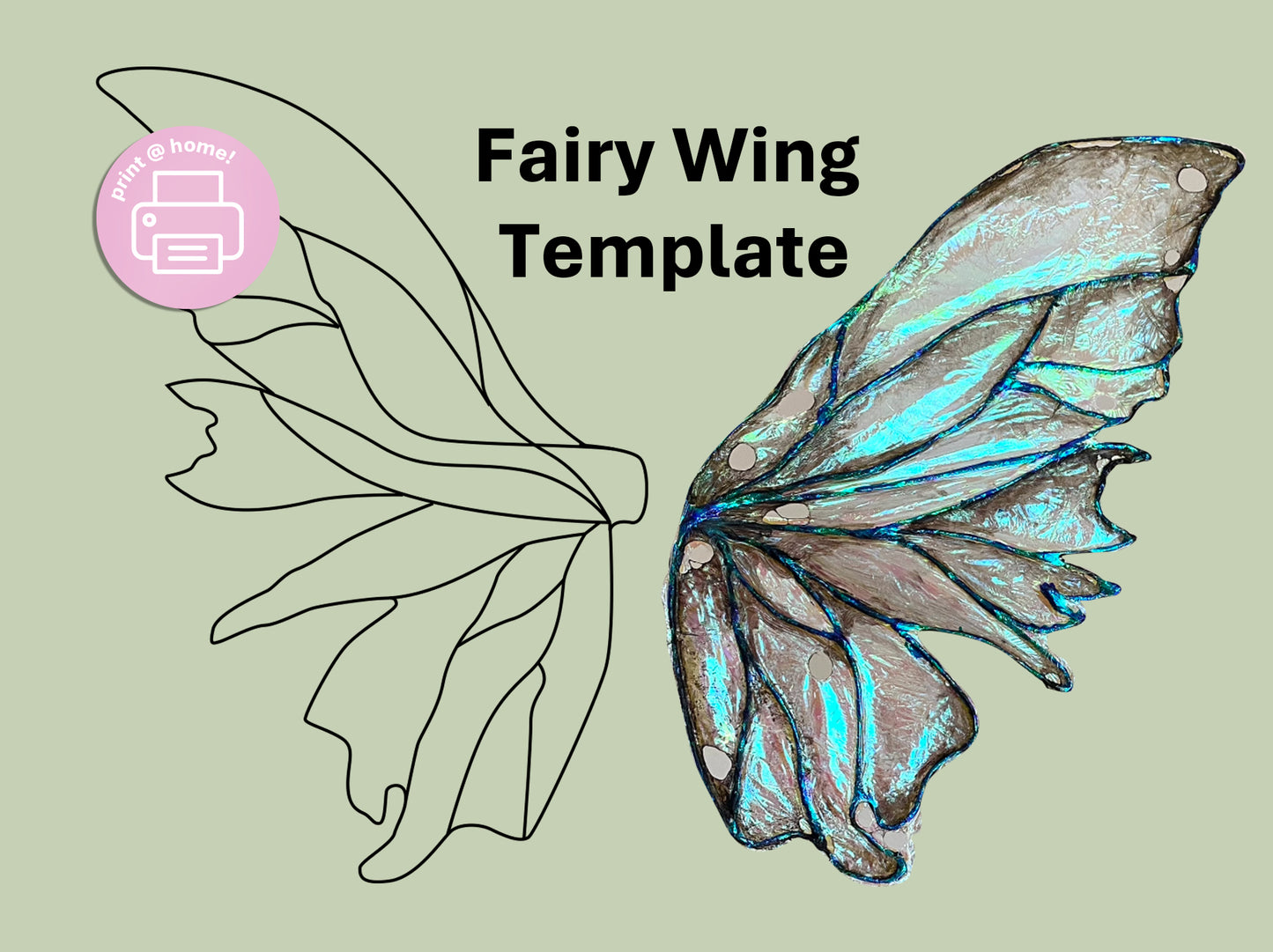 Fairy Wing Template 🧚🏽 (print @ home)